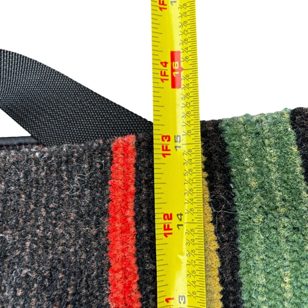 Striped Woven‎ Tote Bag Brown Yellow Green Red Large Capacity Shoulder Bag Boho